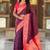 Designer wine meenakari weaving work paithani silk saree