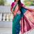 Designer teal blue meenakari weaving work paithani silk saree
