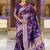 Designer purple zari weaving work banarasi silk saree