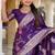 Designer purple zari weaving work banarasi silk saree