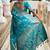 Designer sky blue zari weaving work banarasi silk saree