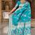 Designer sky blue zari weaving work banarasi silk saree