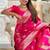 Designer pink zari weaving work banarasi silk saree