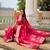 Designer pink zari weaving work banarasi silk saree