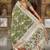 Designer mehendi green zari weaving work banarasi silk saree