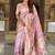 Designer pink zari weaving work banarasi silk saree