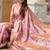 Designer pink zari weaving work banarasi silk saree