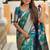Designer teal green zari weaving work banarasi silk saree
