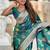 Designer teal green zari weaving work banarasi silk saree