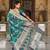 Designer teal green zari weaving work banarasi silk saree