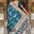 Designer teal blue zari weaving work banarasi silk saree