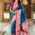 Designer blue zari weaving work paithani silk saree