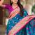 Designer blue zari weaving work paithani silk saree