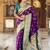 Designer purple zari weaving work paithani silk saree