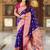 Designer blue zari weaving work paithani silk saree