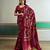 Maroon color soft modal satin ajrakh print saree – timeless ethnic collection