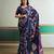 Blue color soft modal satin ajrakh print saree – timeless ethnic collection