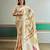 Cream color soft modal satin ajrakh print saree – timeless ethnic collection