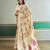 Cream color soft modal satin ajrakh print saree – timeless ethnic collection