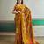 Mustard color soft modal satin ajrakh print saree – timeless ethnic collection