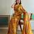 Mustard color soft modal satin ajrakh print saree – timeless ethnic collection