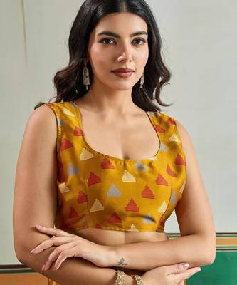 Mustard color soft modal satin ajrakh print saree  timeless ethnic collection 5