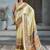 Cream color soft modal satin ajrakh print saree – timeless ethnic collection