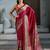 Maroon color soft modal satin ajrakh print saree – timeless ethnic collection