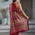 Maroon color soft modal satin ajrakh print saree – timeless ethnic collection