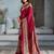 Maroon color soft modal satin ajrakh print saree – timeless ethnic collection