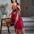 Maroon color soft modal satin ajrakh print saree – timeless ethnic collection