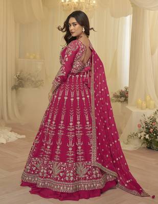 Trendy festive wear georgette front cut top with skirt and dupatta 2