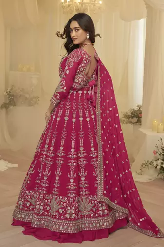 Trendy festive wear georgette front cut top with skirt and dupatta