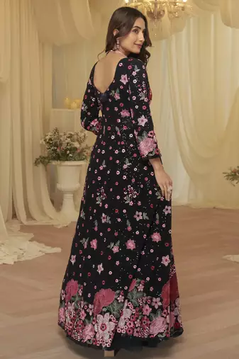 Trendy festive wear georgette front cut top with skirt and dupatta
