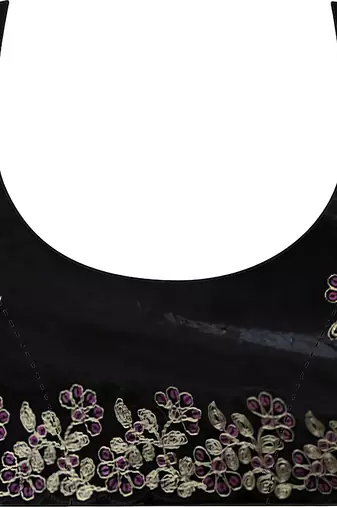 Black party wear fandy satin silk blend saree with embroidery work in 7 colors