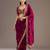 Maroon color designer fandy satin silk saree with sequins embroidery & cutwork border