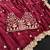 Maroon color designer fandy satin silk saree with sequins embroidery & cutwork border