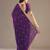 Purple color designer fandy satin silk saree with sequins embroidery & cutwork border