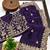 Purple color designer fandy satin silk saree with sequins embroidery & cutwork border