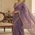 Lavender pure space silk saree with beautiful sequence embroidery work with cut work border