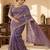 Lavender pure space silk saree with beautiful sequence embroidery work with cut work border