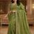 Parrot green pure space silk saree with beautiful sequence embroidery work with cut work border