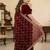 Maroon pure space silk saree with beautiful sequence embroidery work with cut work border