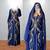 Luxurious navi blue kaftan with golden work stitched dress