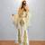 Luxurious off-white Kaftan With Gold Work Stitched Dress