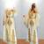 Luxurious off-white Kaftan With Gold Work Stitched Dress