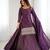 Purple color zari sequince embroidered work roman shimmer chanderi silk anarkali set