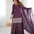 Purple color zari sequince embroidered work roman shimmer chanderi silk anarkali set