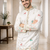 White color multi thread embroidery work silk kurta payjama set