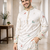 White color multi thread embroidery work silk kurta payjama set